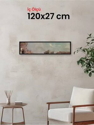 Hars Slim Ince Profil Siyah Çerçeve 120 x 27 cm Şeffaf Korumalı Pvc