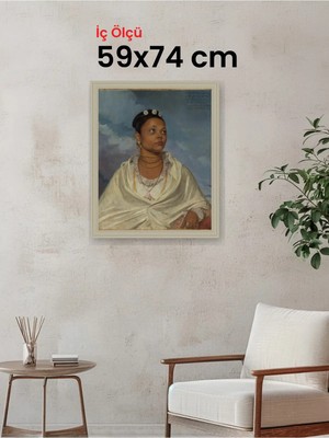 Hars Vintage Eskitme Beyaz Çok Renkli Çerçeve 59 x 74 cm Camlı