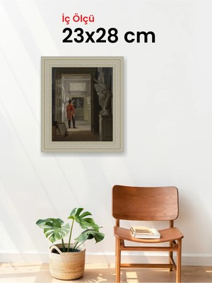 Hars Vintage Eskitme Beyaz Çok Renkli Çerçeve 23 x 28 cm Şeffaf Korumalı Pvc