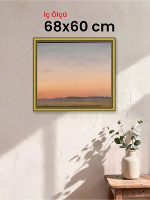 Hars Royal Klasik Desenli Altın Çerçeve 68 x 60 cm Şeffaf Korumalı Pvc