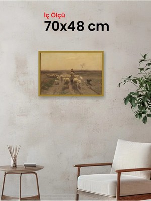 Hars Slim Ince Profil Altın Çerçeve 70 x 48 cm Camlı