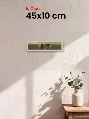Hars Slim Ince Profil Gümüş Çerçeve 45 x 10 cm Camlı