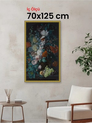 Hars Royal Klasik Desenli Altın Çerçeve 70 x 125 cm Camlı