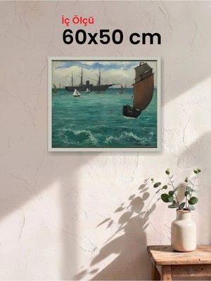 Hars Slim Ince Profil Gümüş Çerçeve 60 x 50 cm Şeffaf Korumalı Pvc