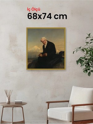 Hars Slim Ince Profil Altın Çerçeve 68 x 74 cm Camlı