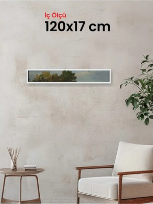 Hars Slim Ince Profil Beyaz Çerçeve 120 x 17 cm Camlı