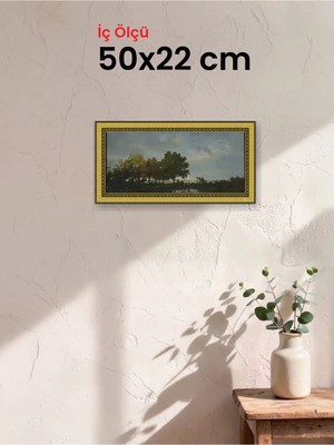 Hars Royal Klasik Desenli Altın Çerçeve 50 x 22 cm Camlı