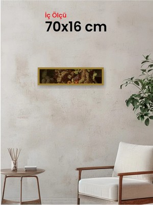 Hars Slim Ince Profil Altın Çerçeve 70 x 16 cm Şeffaf Korumalı Pvc