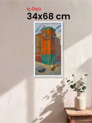 Hars Slim Ince Profil Beyaz Çerçeve 34 x 68 cm Şeffaf Korumalı Pvc