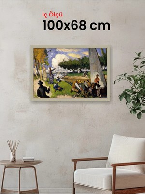 Hars Vintage Eskitme Beyaz Çok Renkli Çerçeve 100 x 68 cm Camlı