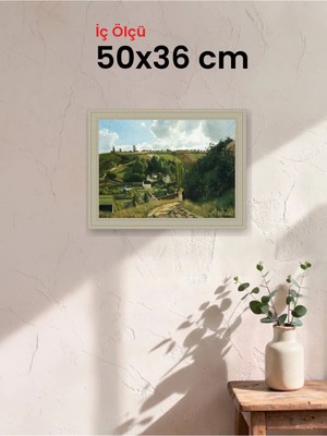 Hars Vintage Eskitme Beyaz Çok Renkli Çerçeve 50 x 36 cm Şeffaf Korumalı Pvc