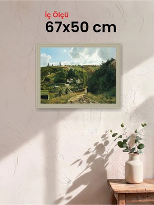Hars Vintage Eskitme Beyaz Çok Renkli Çerçeve 67 x 50 cm Şeffaf Korumalı Pvc