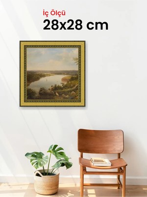 Hars Royal Klasik Desenli Altın Çerçeve 28 x 28 cm Camlı