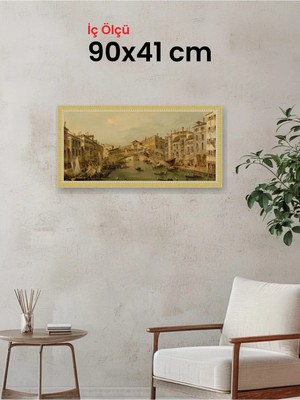 Hars Royal Klasik Desenli Çok Renkli Çerçeve 90 x 41 cm Şeffaf Korumalı Pvc