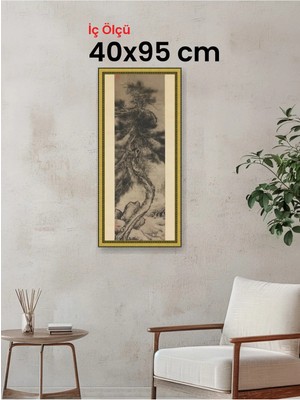 Hars Royal Klasik Desenli Altın Çerçeve 40 x 95 cm Şeffaf Korumalı Pvc