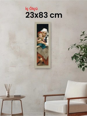 Hars Vintage Eskitme Beyaz Çok Renkli Çerçeve 23 x 83 cm Şeffaf Korumalı Pvc