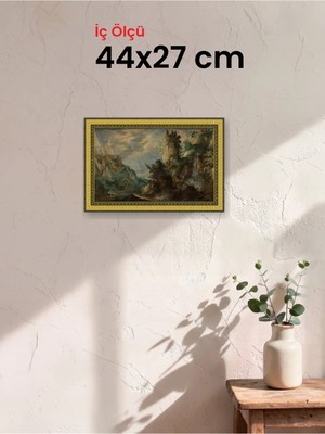 Hars Royal Klasik Desenli Altın Çerçeve 44 x 27 cm Şeffaf Korumalı Pvc