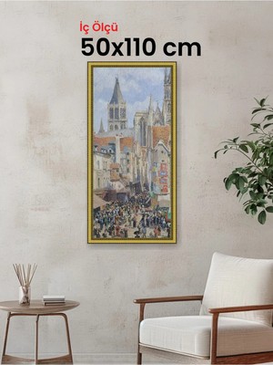 Hars Royal Klasik Desenli Altın Çerçeve 50 x 110 cm Şeffaf Korumalı Pvc