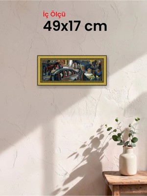 Hars Royal Klasik Desenli Altın Çerçeve 49 x 17 cm Şeffaf Korumalı Pvc