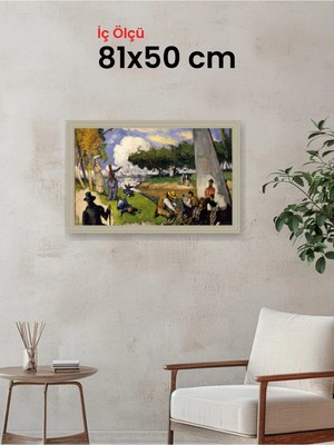 Hars Vintage Eskitme Beyaz Çok Renkli Çerçeve 81 x 50 cm Camlı