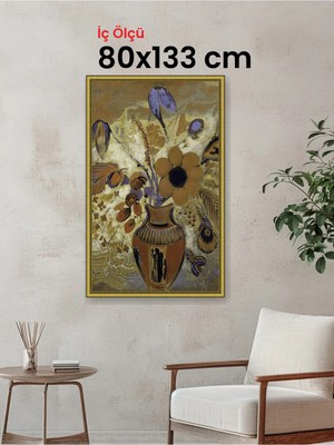 Hars Royal Klasik Desenli Altın Çerçeve 80 x 133 cm Camlı