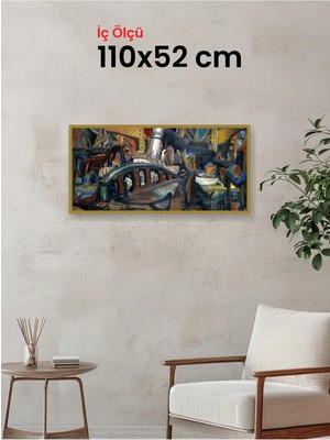 Hars Slim Ince Profil Altın Çerçeve 110 x 52 cm Camlı