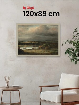 Hars Vintage Eskitme Beyaz Çok Renkli Çerçeve 120 x 89 cm Camlı