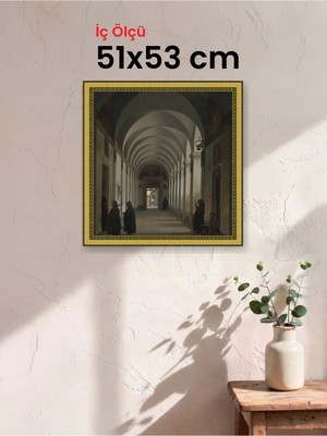 Hars Royal Klasik Desenli Altın Çerçeve 51 x 53 cm Camlı