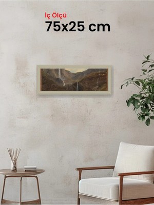 Hars Vintage Eskitme Beyaz Çok Renkli Çerçeve 75 x 25 cm Şeffaf Korumalı Pvc