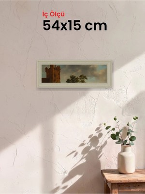 Hars Vintage Eskitme Beyaz Çok Renkli Çerçeve 54 x 15 cm Camlı