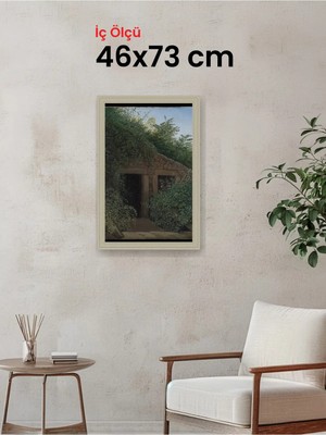 Hars Vintage Eskitme Beyaz Çok Renkli Çerçeve 46 x 73 cm Şeffaf Korumalı Pvc