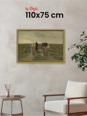 Hars Royal Klasik Desenli Altın Çerçeve 110 x 75 cm Camlı