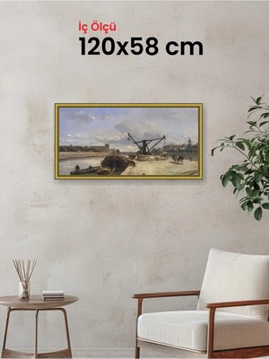 Hars Royal Klasik Desenli Altın Çerçeve 120 x 58 cm Camlı