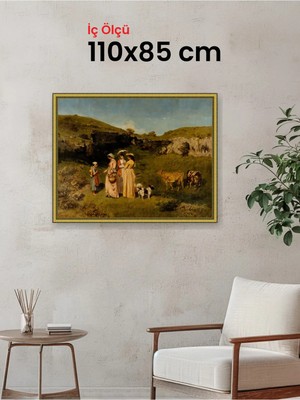 Hars Royal Klasik Desenli Altın Çerçeve 110 x 85 cm Camlı