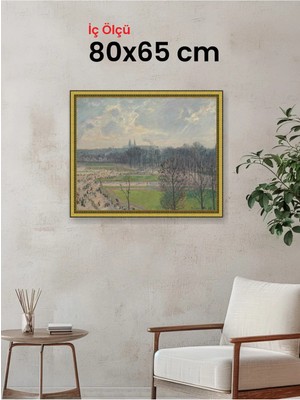 Hars Royal Klasik Desenli Altın Çerçeve 80 x 65 cm Şeffaf Korumalı Pvc