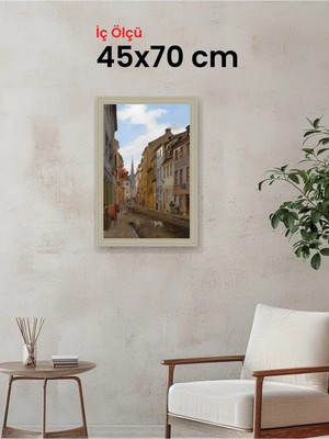 Hars Vintage Eskitme Beyaz Çok Renkli Çerçeve 45 x 70 cm Şeffaf Korumalı Pvc