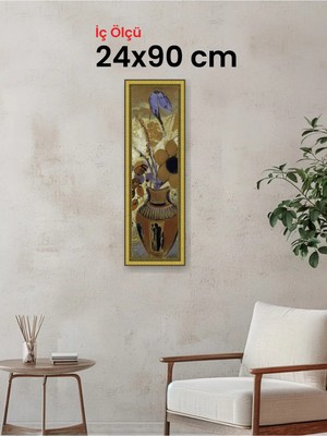 Hars Royal Klasik Desenli Altın Çerçeve 24 x 90 cm Camlı