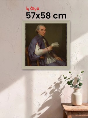 Hars Vintage Eskitme Beyaz Çok Renkli Çerçeve 57 x 58 cm Camlı
