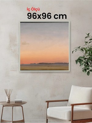 Hars Slim Ince Profil Gümüş Çerçeve 96 x 96 cm Camlı