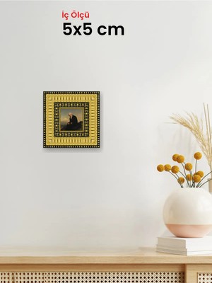 Hars Royal Klasik Desenli Altın Çerçeve 5 x 5 cm Camlı