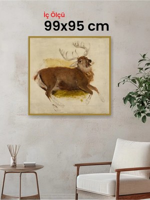 Hars Slim Ince Profil Altın Çerçeve 99 x 95 cm Camlı