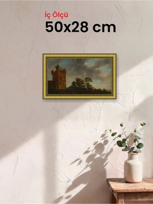 Hars Royal Klasik Desenli Altın Çerçeve 50 x 28 cm Şeffaf Korumalı Pvc