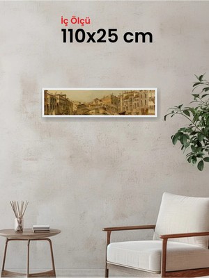 Hars Slim Ince Profil Beyaz Çerçeve 110 x 25 cm Şeffaf Korumalı Pvc