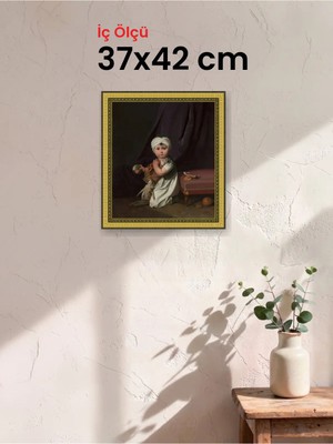 Hars Royal Klasik Desenli Altın Çerçeve 37 x 42 cm Camlı