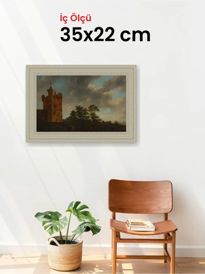 Hars Vintage Eskitme Beyaz Çok Renkli Çerçeve 35 x 22 cm Camlı