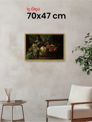 Hars Slim Ince Profil Altın Çerçeve 70 x 47 cm Şeffaf Korumalı Pvc