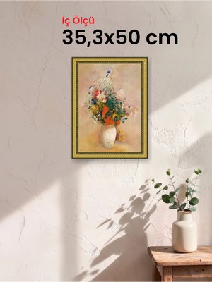 Hars Royal Klasik Desenli Altın Çerçeve 35,3 x 50 cm Camlı