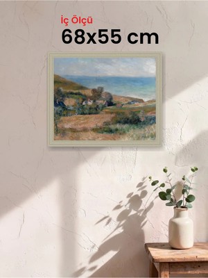 Hars Vintage Eskitme Beyaz Çok Renkli Çerçeve 68 x 55 cm Şeffaf Korumalı Pvc