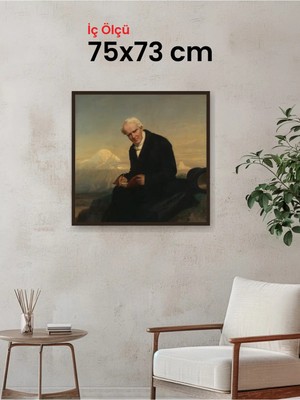 Hars Slim Ince Profil Kahverengi Çerçeve 75 x 73 cm Şeffaf Korumalı Pvc
