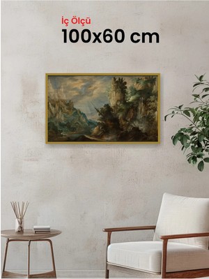 Hars Slim Ince Profil Altın Çerçeve 100 x 60 cm Şeffaf Korumalı Pvc